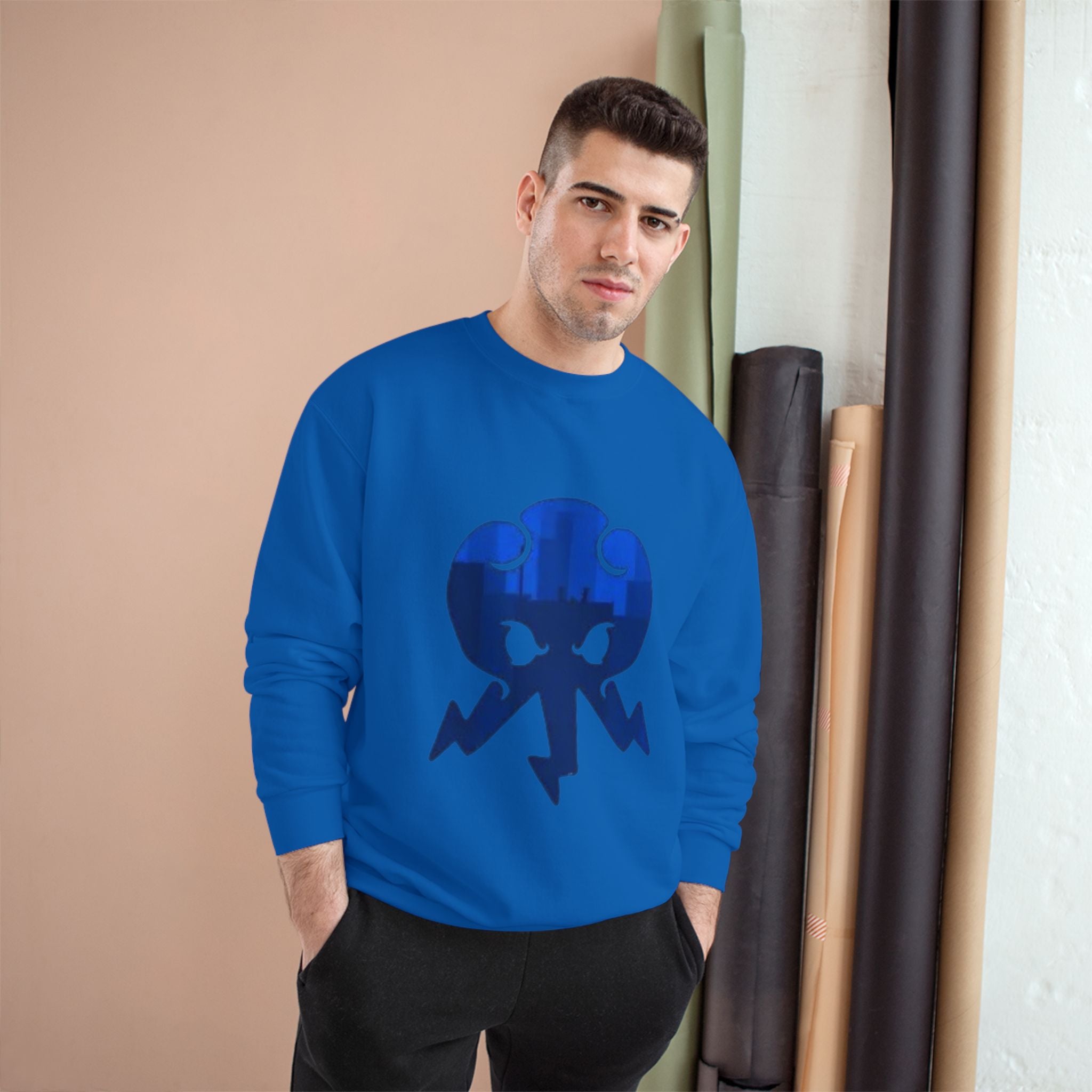 Champion Sweatshirt — 'Iron Sharpens Iron / Brother' Graphic Crewneck