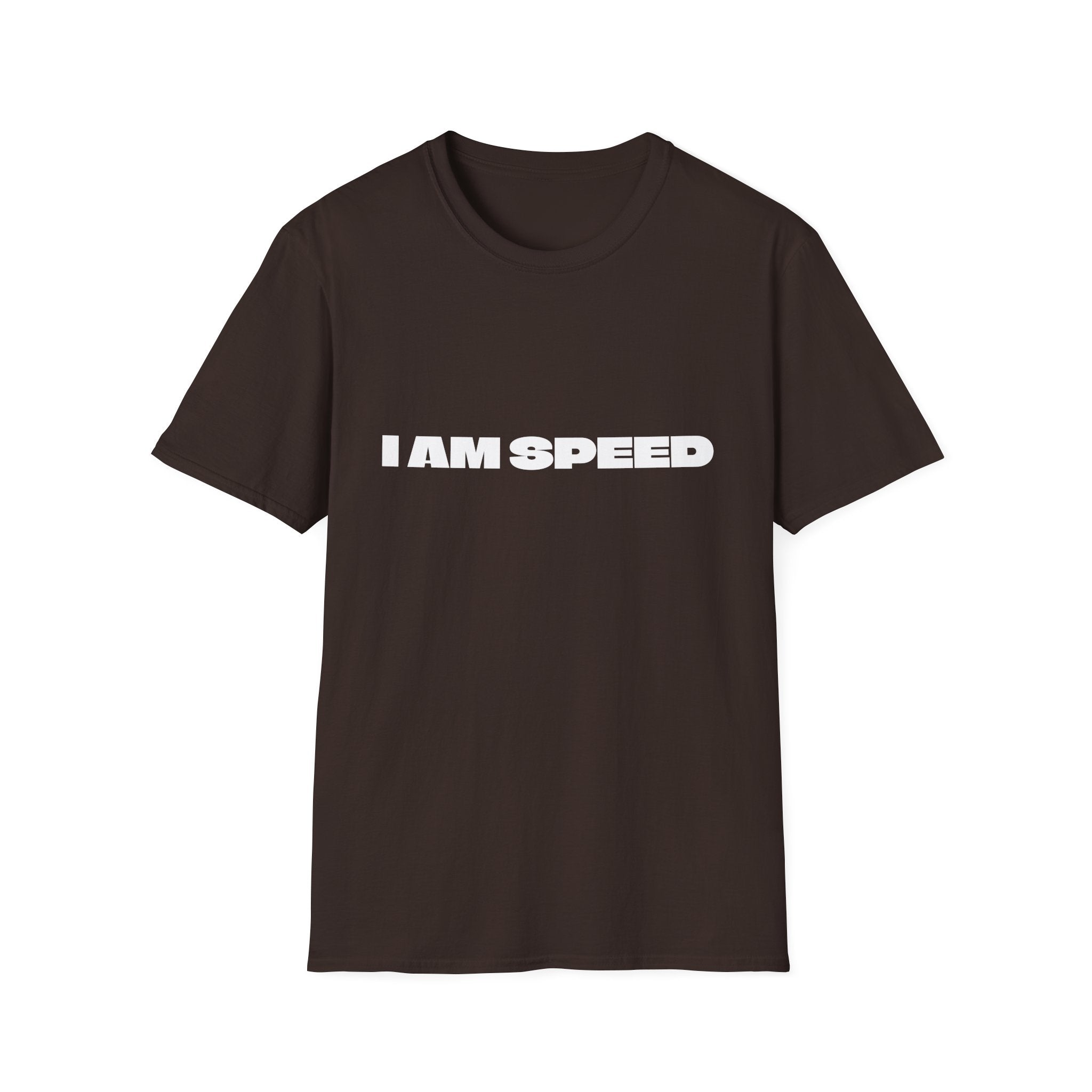I AM SPEED T-Shirt — Bold White Statement Tee for Car & Racing Fans