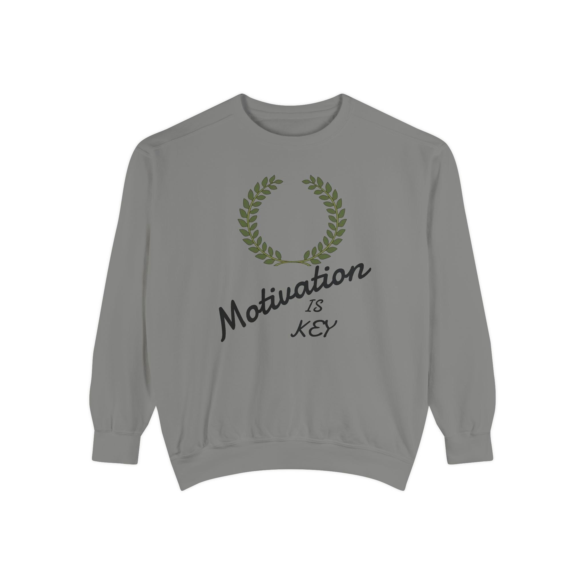 Motivation Is Key Sweatshirt — Inspirational Laurel Crewneck