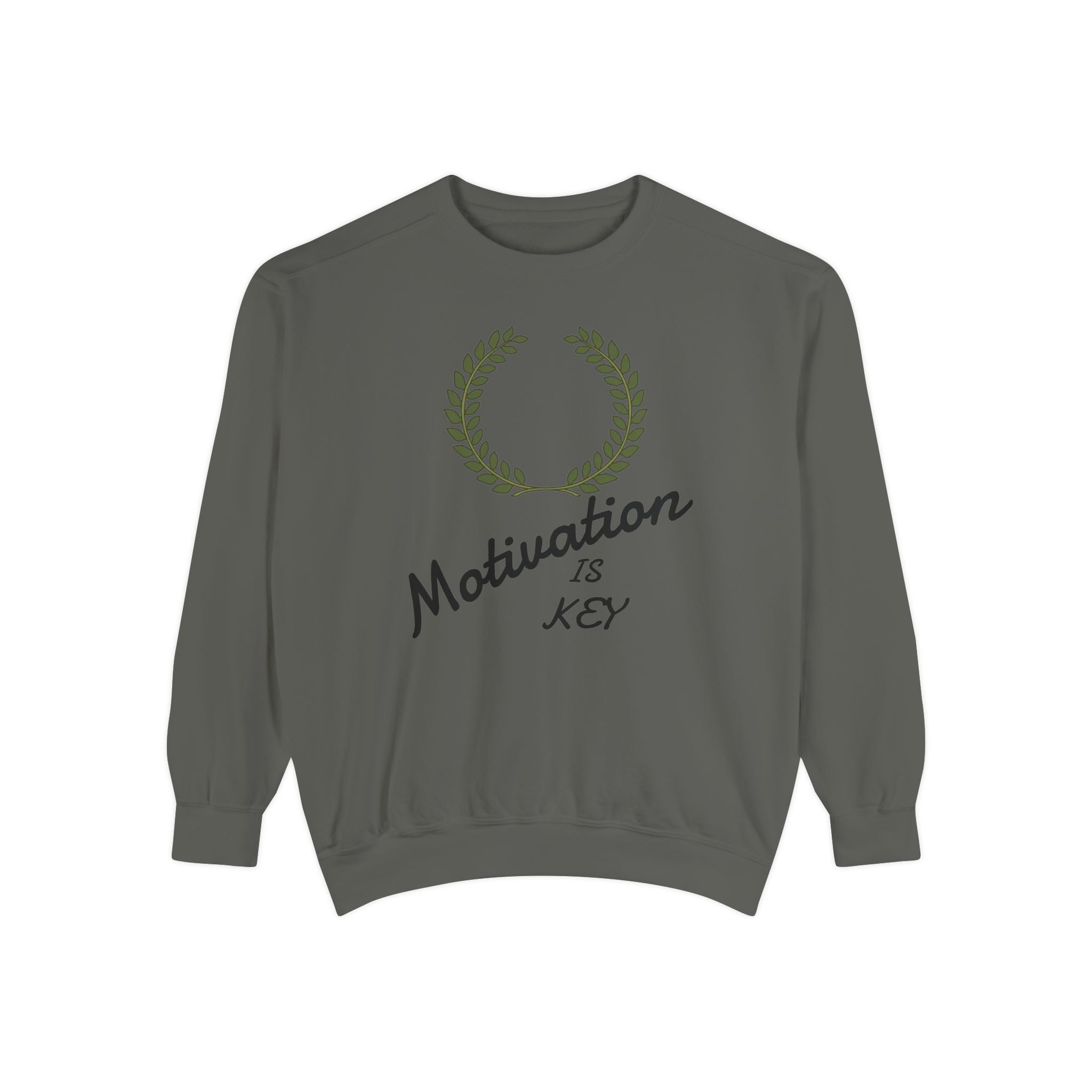 Motivation Is Key Sweatshirt — Inspirational Laurel Crewneck