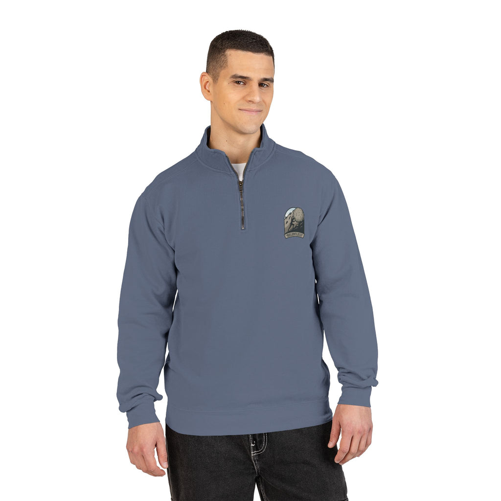 Quarter-Zip Sweatshirt — Vintage Moon & Mountains Logo