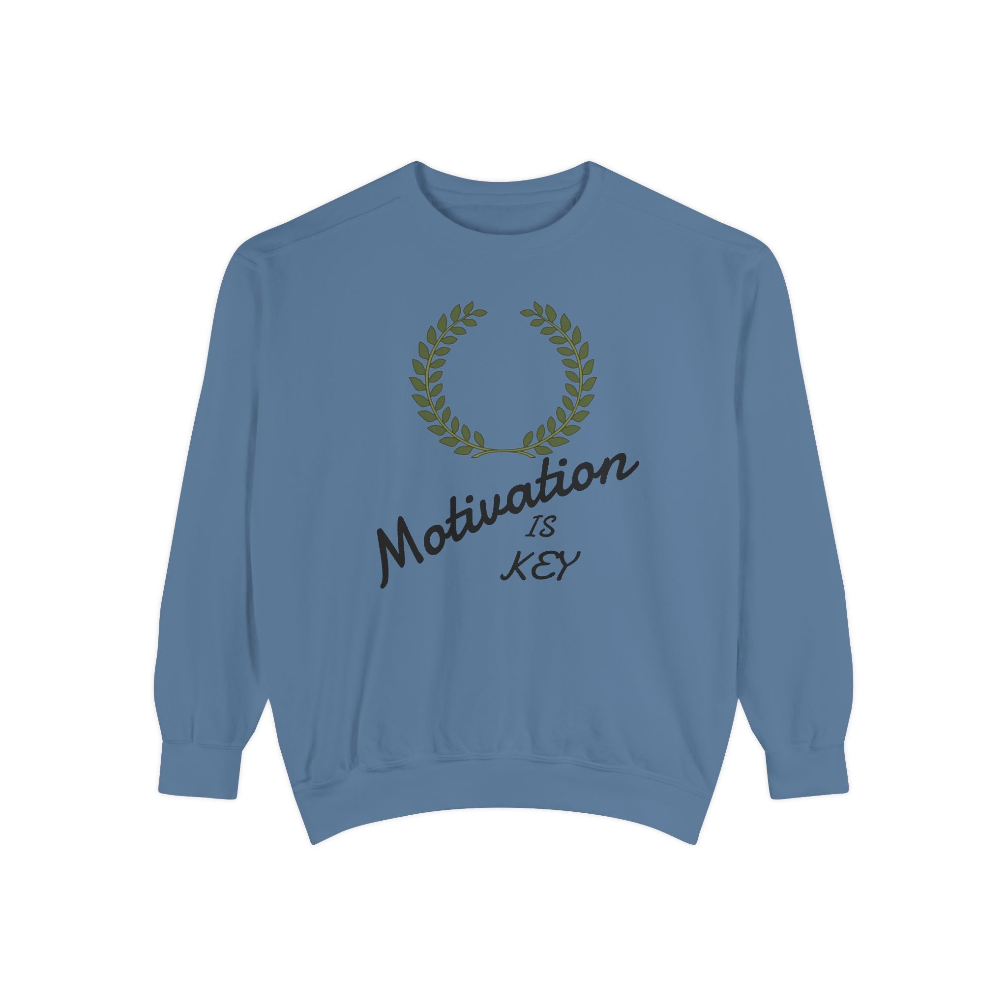 Motivation Is Key Sweatshirt — Inspirational Laurel Crewneck
