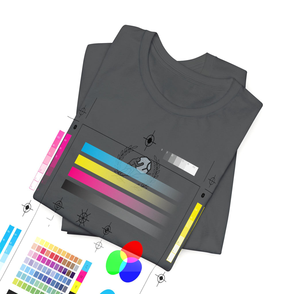 Minimalist Moon & Laurel Chest Tee — Celestial Botanical Graphic Shirt