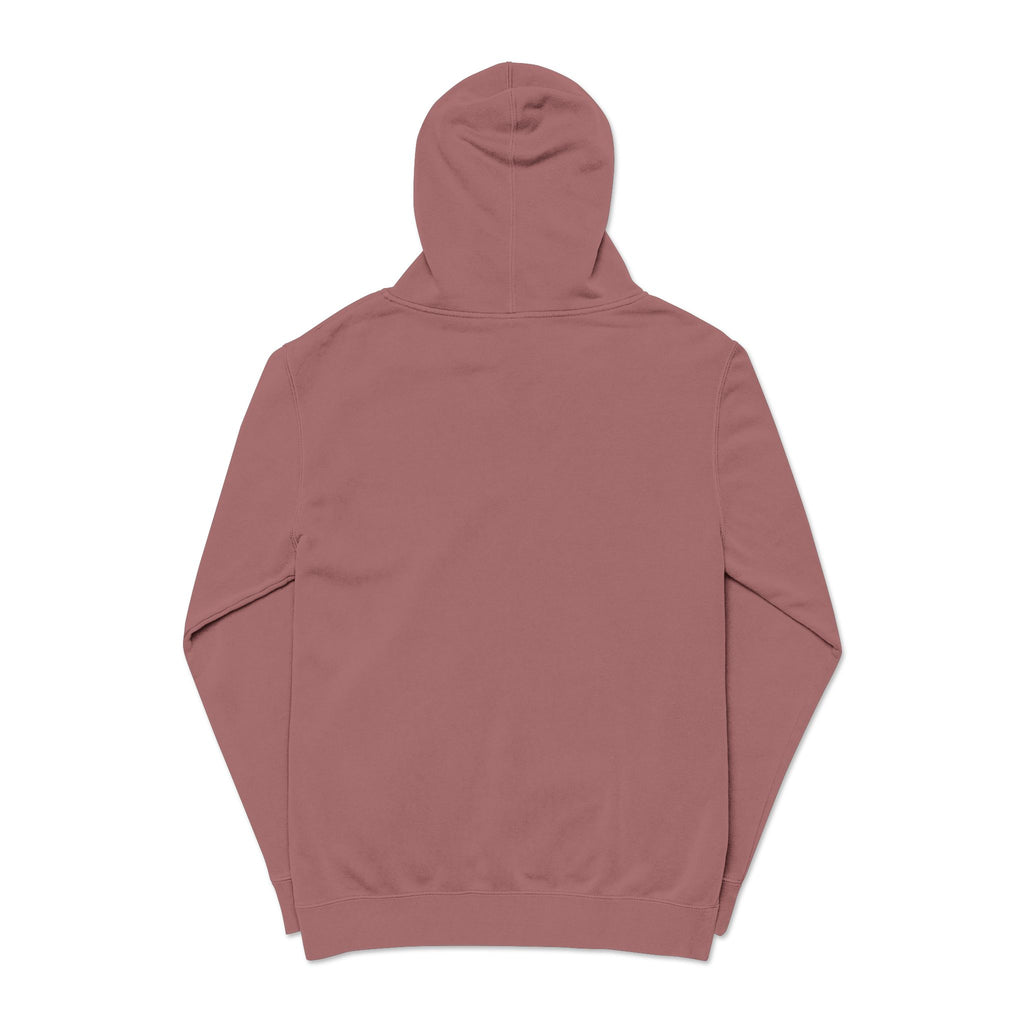 Maroon Pigment Hoodie with a Cursed Design