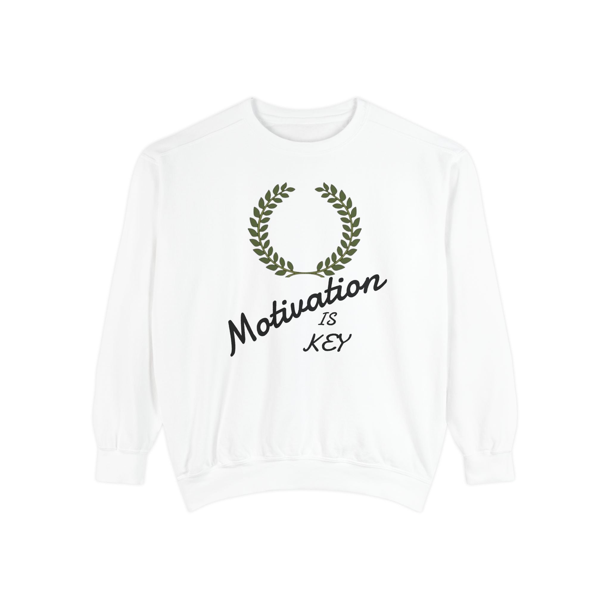 Motivation Is Key Sweatshirt — Inspirational Laurel Crewneck