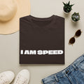 I AM SPEED T-Shirt — Bold White Statement Tee for Car & Racing Fans