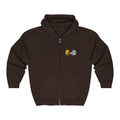 Lock & Key Minimal Zip Hoodie — Small Chest Graphic