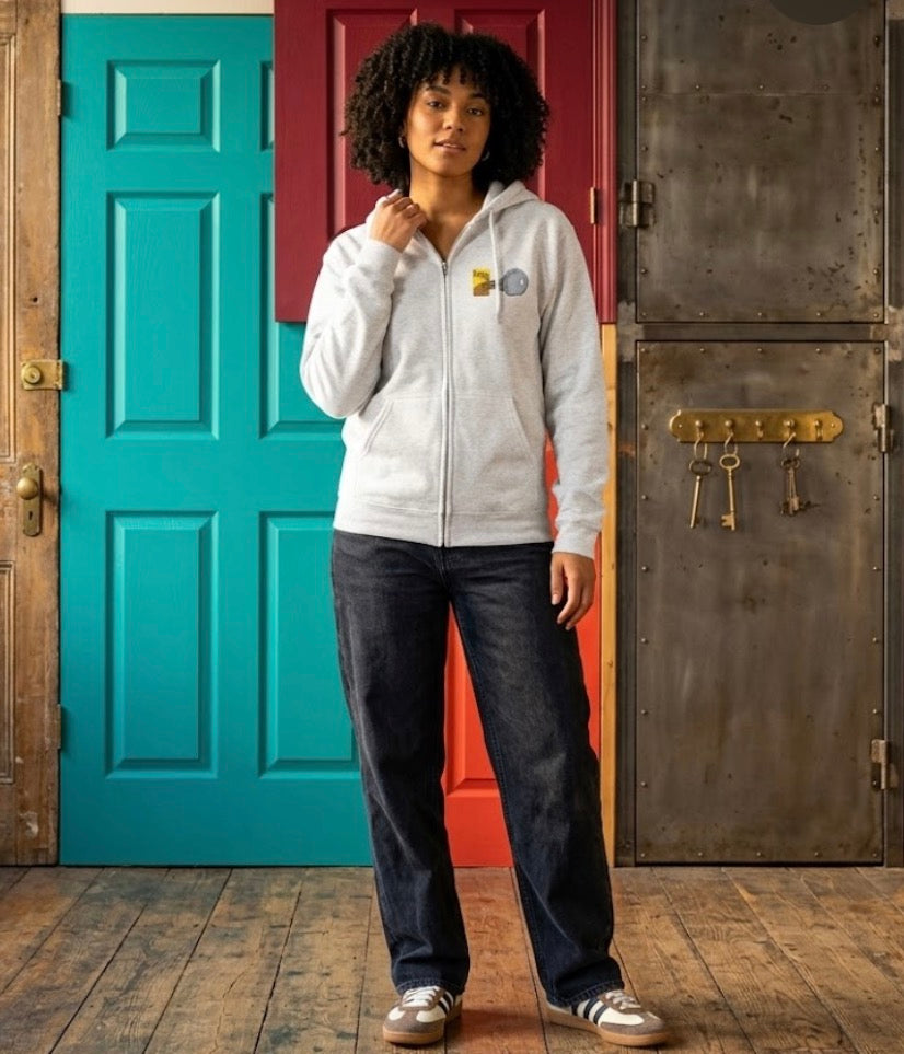 Lock & Key Minimal Zip Hoodie